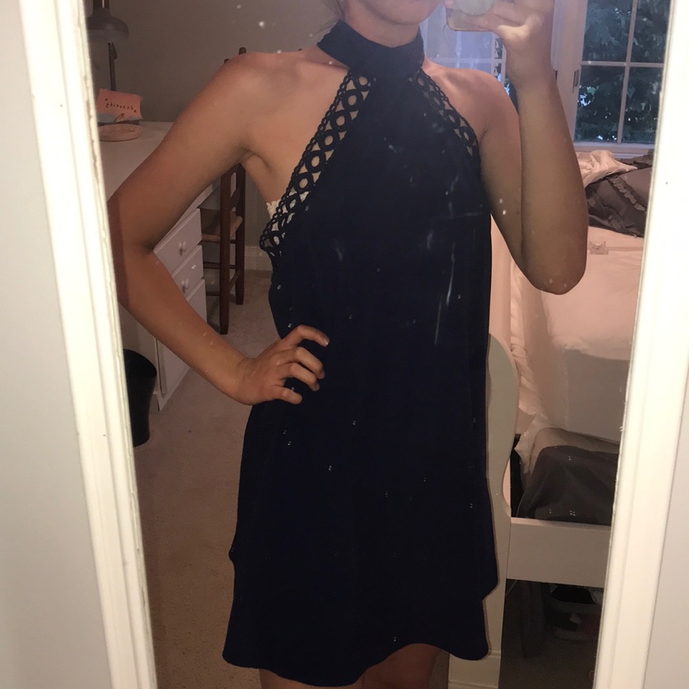 Lulus halter navy dress